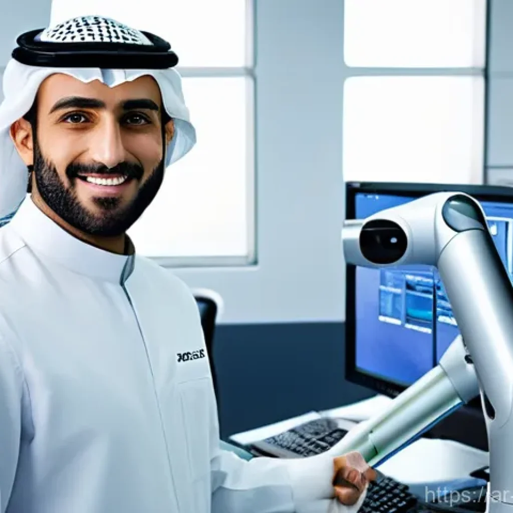 기계공학 산업용로봇시스템 - **Prompt 1: Collaborative Innovation in a High-Tech Facility**
    "A clean, brightly lit, high-tech...